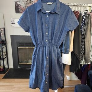 🌟Grace Blue Button-Down Midi Dress